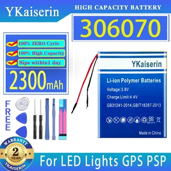 YKaiserin Pil 306070 (2 satır) 2300mAh LED ışıkları için Güç Bankası kaydedici GPS PSP PDA İçin Bluetooth Kulaklık Bateria