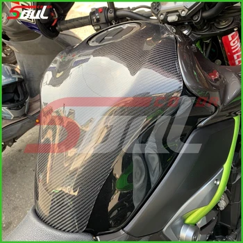 Motosiklet Gerçek Karbon Fiber Tank Pad Sticker Tankı Koruyucu kapak Guard Uyar Kawasaki Z900 2017 2018 2019 17 '-19'