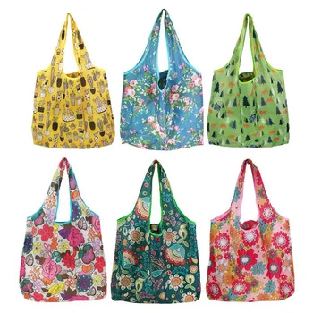 Alışveriş Çantaları Büyük Kullanımlık Bakkal Torbaları Katlanabilir Alışveriş çantası Kılıfı omuz çantaları Katlanabilir Eko Tote Çanta Women1