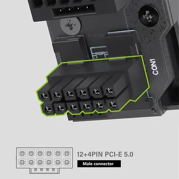 ATX3. 0 12VHPWR 12 + 4 16Pin PCIe5.0 450W Güç uzatma kablosu Adaptörü 180 Derece Konnektörler RTX 4090 4080 4070, beyaz