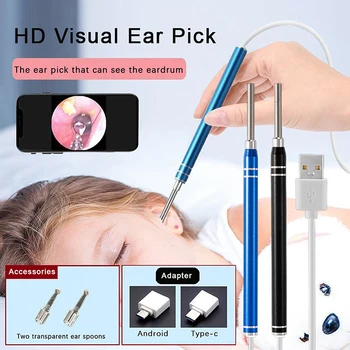 1 Takım Akıllı Görsel Earpick Endoskop Kaşık Kulak Temizleyici Kamera Otoskop Kulak Wax Remover Kulak Kirini Temizleme Aracı