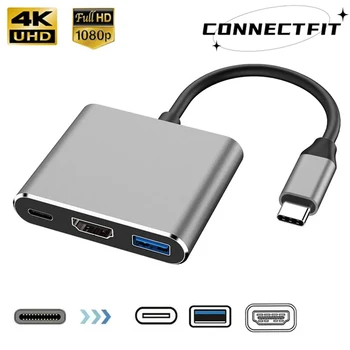 3 in 1 USB Tip C HDMI uyumlu USB 3.0 Şarj Dönüştürücü Tip C Adaptörü USB-C 3.0 Hub Mac Hava Pro İçin HUAWEİ Samsung