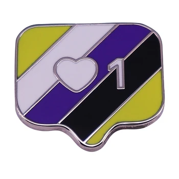 A2176 LGBT Gurur Lezbiyen Eşcinsel Gökkuşağı Mesaj hatırlatma kutusu Broş Renkli Emaye Pin Sırt Çantası Elbise yaka iğnesi rozet Takı