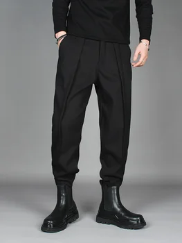 Yapısöküm Tasarımı Yüksek Sokak Erkek Kore Versiyonu slim-fit Demet Ayak Harem Pantolon rahat pantolon