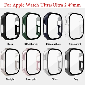 Cam + kılıf Apple Ürünü için Ultra / Ultra 2 49mm Kayış Smartwatch PC Tampon + Ekran Koruyucu Temperli Kapak İwatch Serisi Ultra
