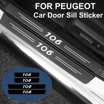 Peugeot 106 için Araba Kapı Eşiği Anti Scratch Karbon Fiber Dekor Sticker Kapı Giriş Pedalı Koruma Aksesuarları