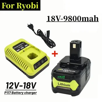 Yeni Değiştirin Ryobi ONE18V Kablosuz Güç Aracı BPL1820 P108 P109 P106 RB18L50 RB18L40 lityum iyon batarya 9800mah 18v Şarj Cihazı
