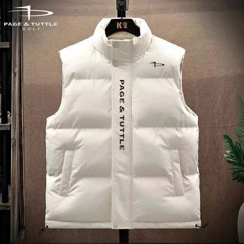 PAGETUTTE Yeni Kış Giyim Tank Top Sıcak kolsuz ceket Rahat Tank Top Kış Rüzgar Geçirmez Ceket erkek Fermuar kolsuz bluz