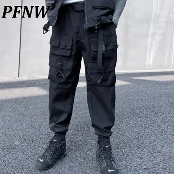 PFNW Bahar Sonbahar erkek Şık Yeni Tulum Moda Popüler Tasarım Techwear Aşınmaya Dayanıklı Streetwear Açık kalem pantolon 12A8140