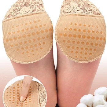 Dantel Beş Ayak Ön Ayak Pedleri Kadınlar için Yüksek Topuklu Yarım Tabanlık Ayak Ağrısı Bakımı Şok Emer Çorap ayak pedi Ekler