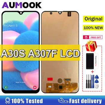 AMOLED Ekran Samsung Galaxy A30s A307F A307FN LCD ekran dokunmatik ekranlı sayısallaştırıcı grup samsung için yedek A30S LCD