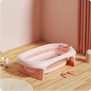 Banyo Kovası 0-10 Yaşında bebek küveti Akıllı Sıcaklık banyo lavabosu Uygun Katlanır Banyo Varil İstikrarlı Rulman