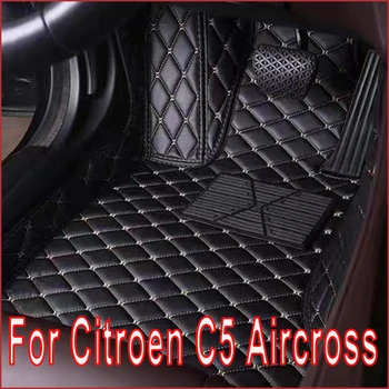 Araba Paspaslar Citroen C5 Aircross 2018 ~ 2022 Deri Mat Dayanıklı Ped Otomatik küçük halılar İç Parçaları Araba Aksesuarları 2019