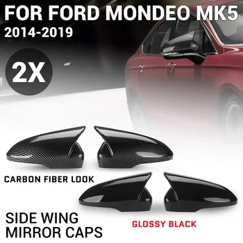 Sol ve Sağ Yan Kanat Ayna Kapakları Kapakları Doğrudan Eklenti Ford Mondeo İçin MK5 2014-2019 dikiz aynası Kapağı