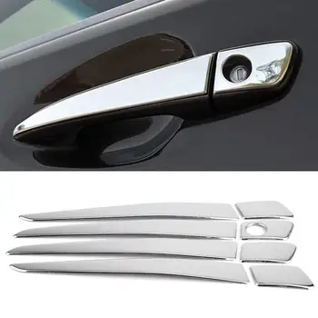 8 Adet Çelik Lehçe Gümüş Krom Araba Kapı Kolu Trimler Dekorasyon koruyucu Kapakları Lexus GS ES CT RX 2009-2013 Araba styling