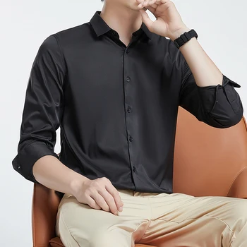 Gömlek erkek uzun kollu olmayan ütü kırışıklık dayanıklı sonbahar ve kış gömlek iş high-end profesyonel resmi boy gömlek