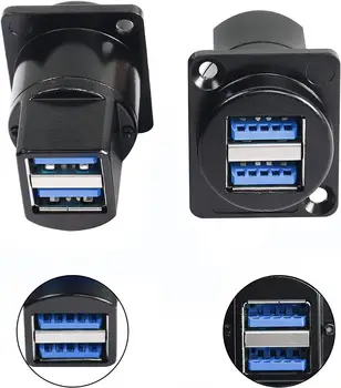 Çift USB 3.0 Dişi D Panel Montaj Soketi Panel Montaj Geçiş Adaptörü Sabit Panel Ön ve Arka Düz USB Genişletici