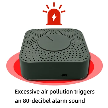 Tuya Formaldehit Voc Karbon Dioksit Sıcaklık Nem Sensörü 80 Desibel Alarm Hava Kalitesi Seviyesi alarmlı dedektör Yeni