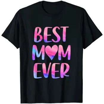 En iyi Anne Hiç anneler Günü T-Shirt Mor Kelimeler Büyük Boy T Shirt Pamuk Günlük Dört Mevsim Tees Kadınlar Erkekler için Genç