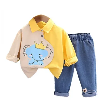 Yeni Bahar Sonbahar Moda Bebek Kız Giysileri Çocuk Erkek Gömlek Pantolon 2 Adet / takım Toddler Rahat Pamuk Kostüm Çocuklar Eşofman
