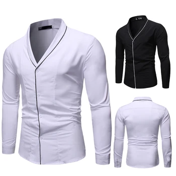 2021 www.usakotoekspertiz.com.tr Dış Ticaret Yeni Basit Taban Düz Renk Uzun kollu Gömlek Mens için moda giyim trendleri