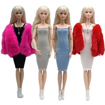 Ince Moda Kayma Elbise barbie bebek Kıyafetler Giysileri Uydurma Askı Elbiseler Kıyafeti 1/6 BJD Bebek Aksesuarları Çocuk Oyuncakları