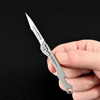 Titanyum Alaşımlı Mini Keskin Katlanır Bıçak Taşınabilir Açma Express Bıçak şişe açacağı Anahtarlık Kağıt Kesme Sanat Bıçak