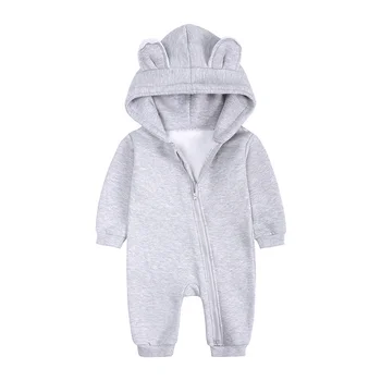 Sonbahar Kış Bebek Bebek Sıcak Romper Tulumlar Playsuits Kapşonlu Romper Ceket Moda Bebek Giyim