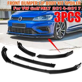 Yüksek Kalite 3 adet Araba Ön Tampon Splitter Dudak Spoiler Dudak Difüzör Koruyucu Güvenlik Kapak Trim İçin VW Golf MK7 2014-2017
