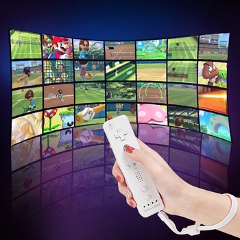 2 in 1 Kablosuz Uzaktan Kumanda Nunchuk Nintendo Wii Dahili Hareket Artı Gamepad ile silikon kılıf Hareket Sensörü