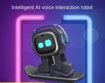 Tüketici Elektroniği'ten pil şarj Cihazı'de Masaüstü Arkadaşı EMO Robot Akıllı AI Duygusal İletişim İnteraktif Diyalog Tanıma EMO PET