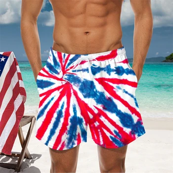 2024 Yeni Birlik Bayrağı Yaz Eğlence plaj pantolonları 3D Baskı Şort Çabuk Kuruyan Nefes Rahat Spor Kurulu Şort Giyim
