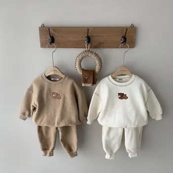 Yürümeye başlayan Bebek giyim setleri Bebek Bebek Erkek Giysileri Set Balon Kazak + Pantolon 2 adet Kıyafet Çocuk Kostüm 2022 Bahar Kıyafeti