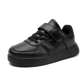 Çocuk Sneaker Çocuk Koşu Spor Erkek Kız Siyah Nefes yürüyüş ayakkabısı Örgü ve PU Deri Kış Daireler 28-39 Boyutu