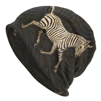Vintage Zebra Koşu Ince Skullies Beanies moda Kapaklar Erkekler Kadınlar Için Zebra Hayvan Kayak Kapaklar Kaput Şapka