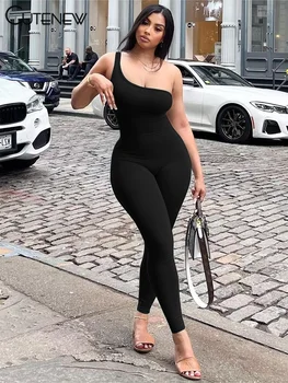 Cutenew kadın Rahat Tulum Spagetti Kayışı Vücut şekillendirme Romper Genel Kadın Tek parça Pantolon Moda Streetwear Sıcak 2024