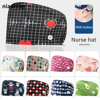 Dört Mevsim Scrubs Bonnets Kadınlar için Evrensel Kadın Hemşire Kap Cerrah Cerrahi Şapkalar Erkekler için Unisex Güzellik Salonu Şef İş Şapkası