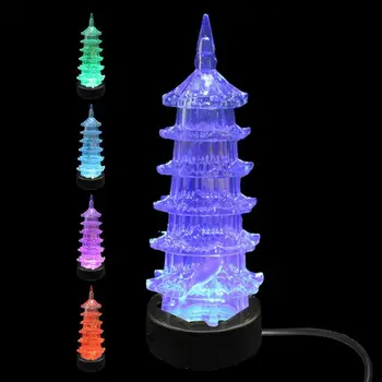 Balık Tankı peyzaj LED ışıkları Pagoda şekli Akvaryum Lambası Akvaryum Süslemeleri Karanlıkta Parlayan yeniden Kullanılabilir Renkli Sualtı