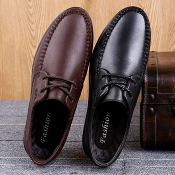 Erkek ayakkabıları sonbahar / kış yeni deri rahat ayakkabılar pamuklu ayakkabılar İngiliz moda basit Joker erkek ayakkabıları iş erkek ayakkabıları