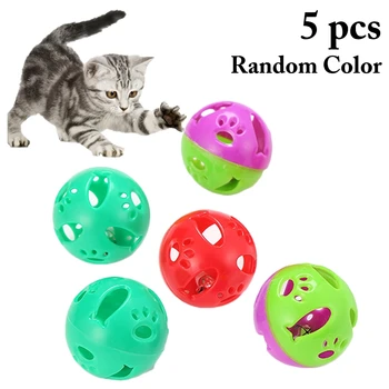 5 adet İçi Boş Top Kedi Oyuncak İnteraktif Kedi çıngıraklı top Oyuncak Yavru Çan Oyuncak Kedi Oyuncak Plastik Oyun Topları Yakalamak Kediler Malzemeleri