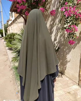 Ramazan Bayram Uzun Başörtüsü Khimar Müslüman Kadınlar için Namaz Konfeksiyon Suudi Caz Khimars 1 Katmanlı İslam Jilbab Hicap Eşarp Arap Peçe