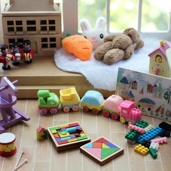 3 adet Minyatür Dollhouse çocuk Odası Araba Modeli Mini seramik karo Bebek Aksesuarları Oyuncak