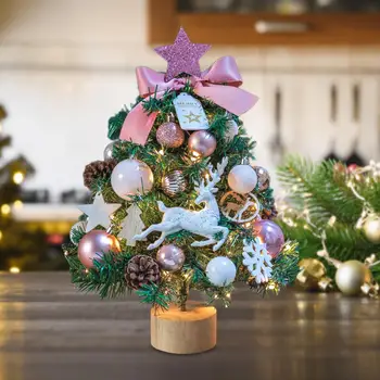 Mini Noel Ağacı Noel Dekorasyon Fotoğraf Sahne hediye ışıklı Küçük Ağaç Ofis ev için Masaüstü Masa Centerpiece Mutfak
