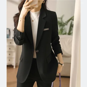Siyah Takım Elbise Ceket kadın Sonbahar ve Kış 2022 Yeni Takım Elbise Mizaç Profesyonel Özel Takım Elbise Otel Tulum