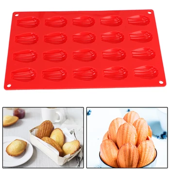 NICEYARD Pişirme Tepsisi Mini Kek Kalıbı Pasta Aracı Silikon 20 Kavite Madeleine Pan Bakeware Çerez Bisküvi Kalıpları