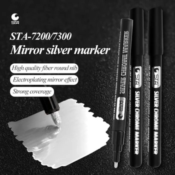 STA 1/2/3 Adet Ayna Gümüş işaretleyici kalem DIY Boyama Kartı Taş Su Geçirmez Sanat Sıvı Ayna Krom Yansıtıcı Boya El Sanatları Kalem