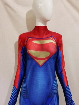 Yeni Süper Kız Cosplay Süper Kahraman Kostüm Spandex Zentai Suit Cadılar Bayramı Partisi Cosplay Kostüm Tulum