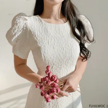 2023 Düğün Pembe Elbise Moda Kadınlar Şık Kore Japonya Tarzı Kız Elbise Ofis Bayan İş Sevimli Dantel-Up papyon Kadınsı Elbiseler