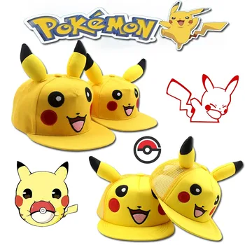 2023 Yeni Pokemon Pikachu çocuk şapkası karikatür yetişkin güneş koruyucu hip-hop beyzbol şapkası moda trendi öğrenciler nefes file şapka