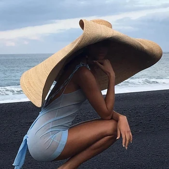 Toptan 15 Renkler Bayanlar Yaz Büyük Boy Şapka Kadın Disket büyük plaj şapkası Moda Katlanabilir Tatil Güneş vizör kep Dropshipping